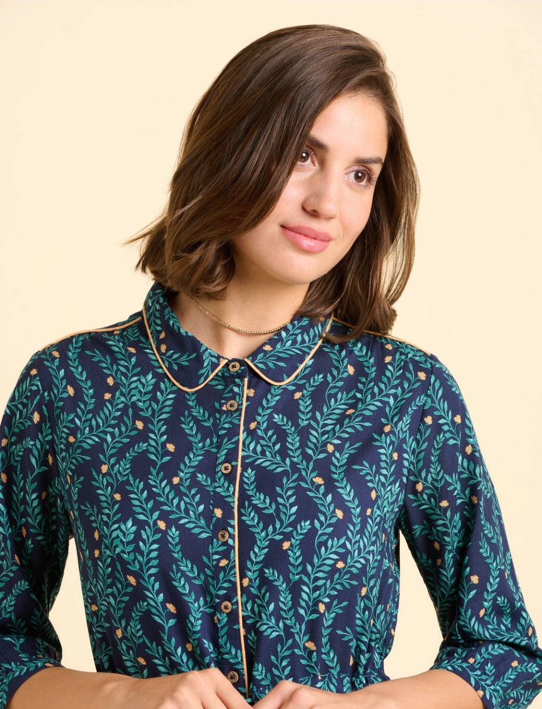 Brakeburn Skye Navy Dress-Dress-White finn