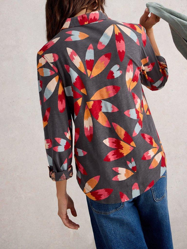 White Stuff Annie Jersey Shirt Grey Print-Shirts & Tops-White finn