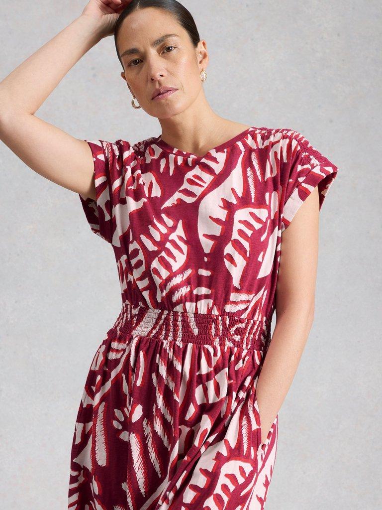 White Stuff Mina Jersey Print Dress in Pink Print