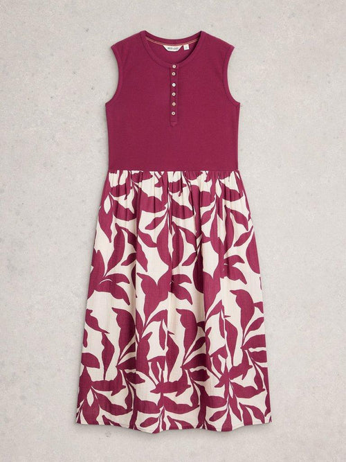 White Stuff Shay Midi Jersey Mix Dress-Dress-10-