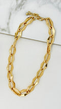 Envy 4760 Short thick faceted link necklace-Envy-White finn