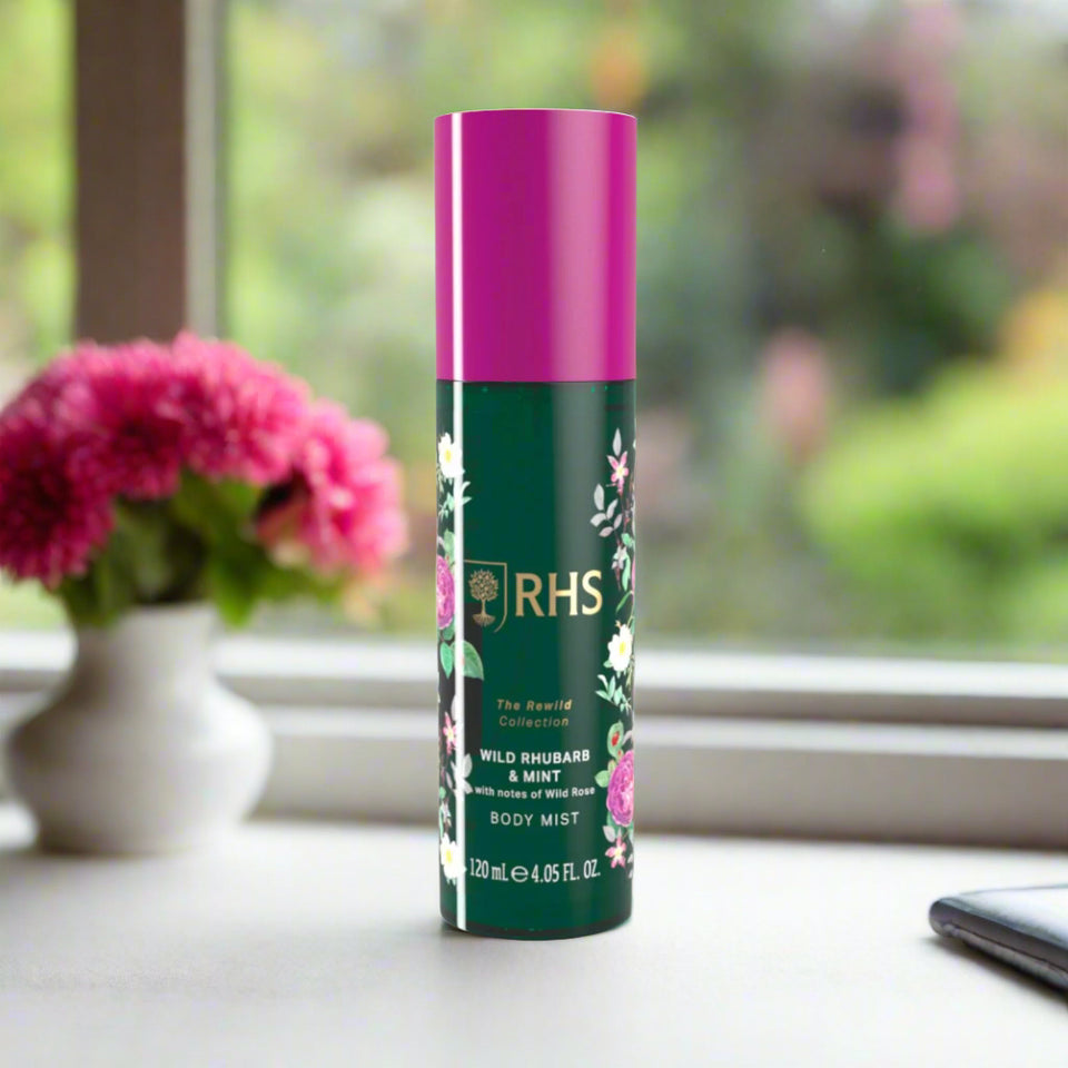 RHS Rewild Rhubarb and Mint Body Mist 120ml