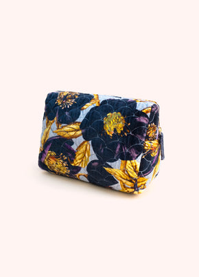 Powder Hellebore Quilted Velvet Washbag