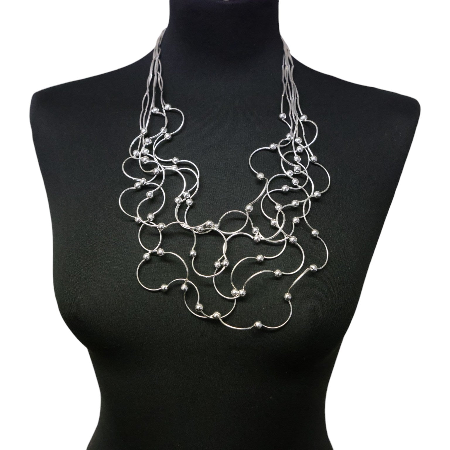 Jess and lou Statement Wire Necklace NK350-Jess and Lou-White finn