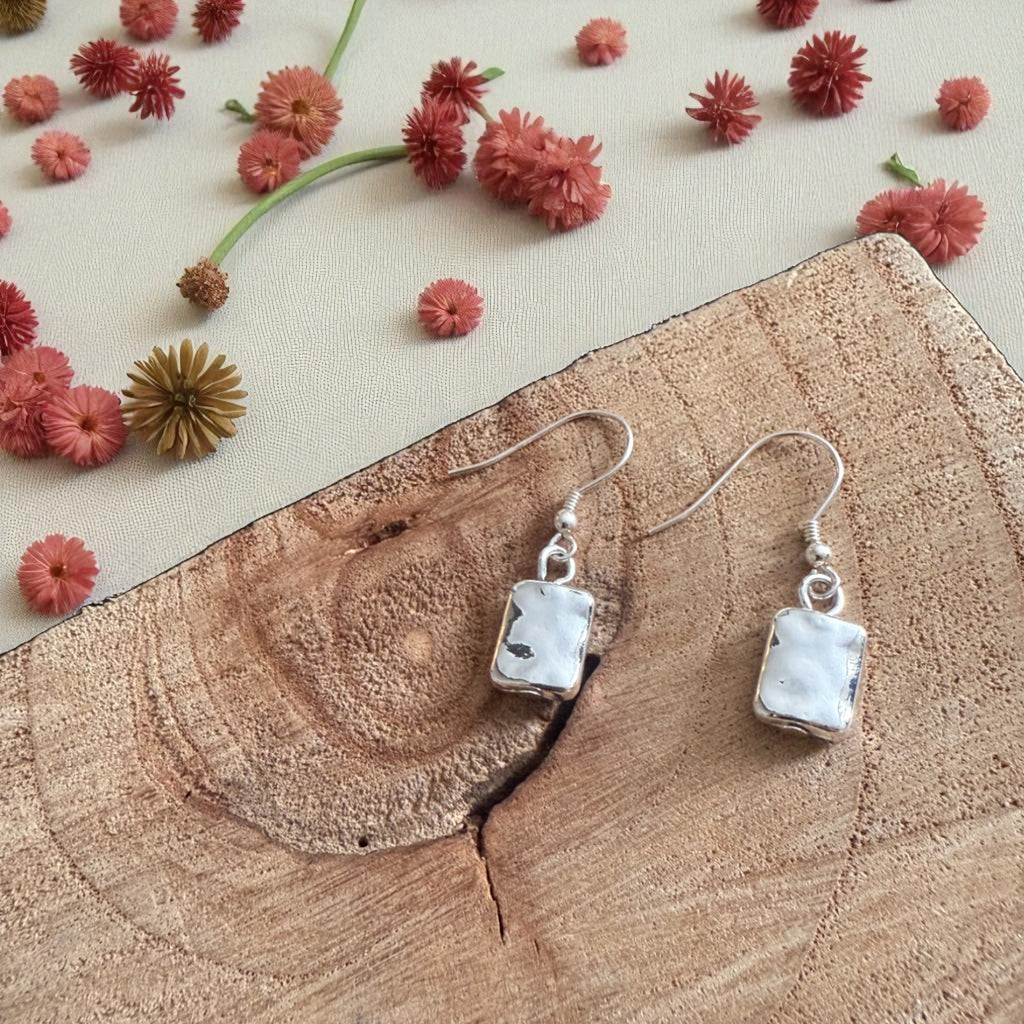 Jess and lou Mixed Block Square Bead Drop Earrings ER184-Jess and Lou-White finn