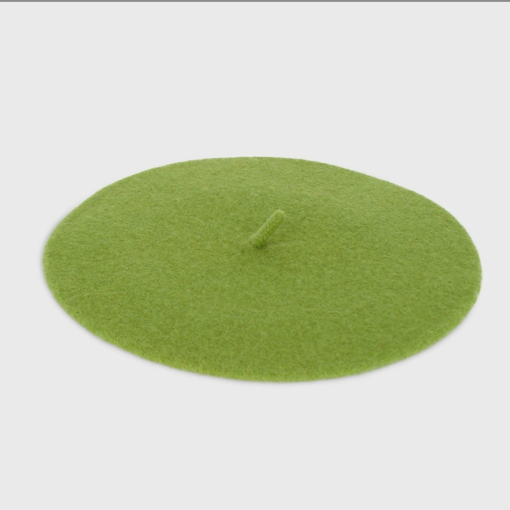 Fleur Wool Beret - Green