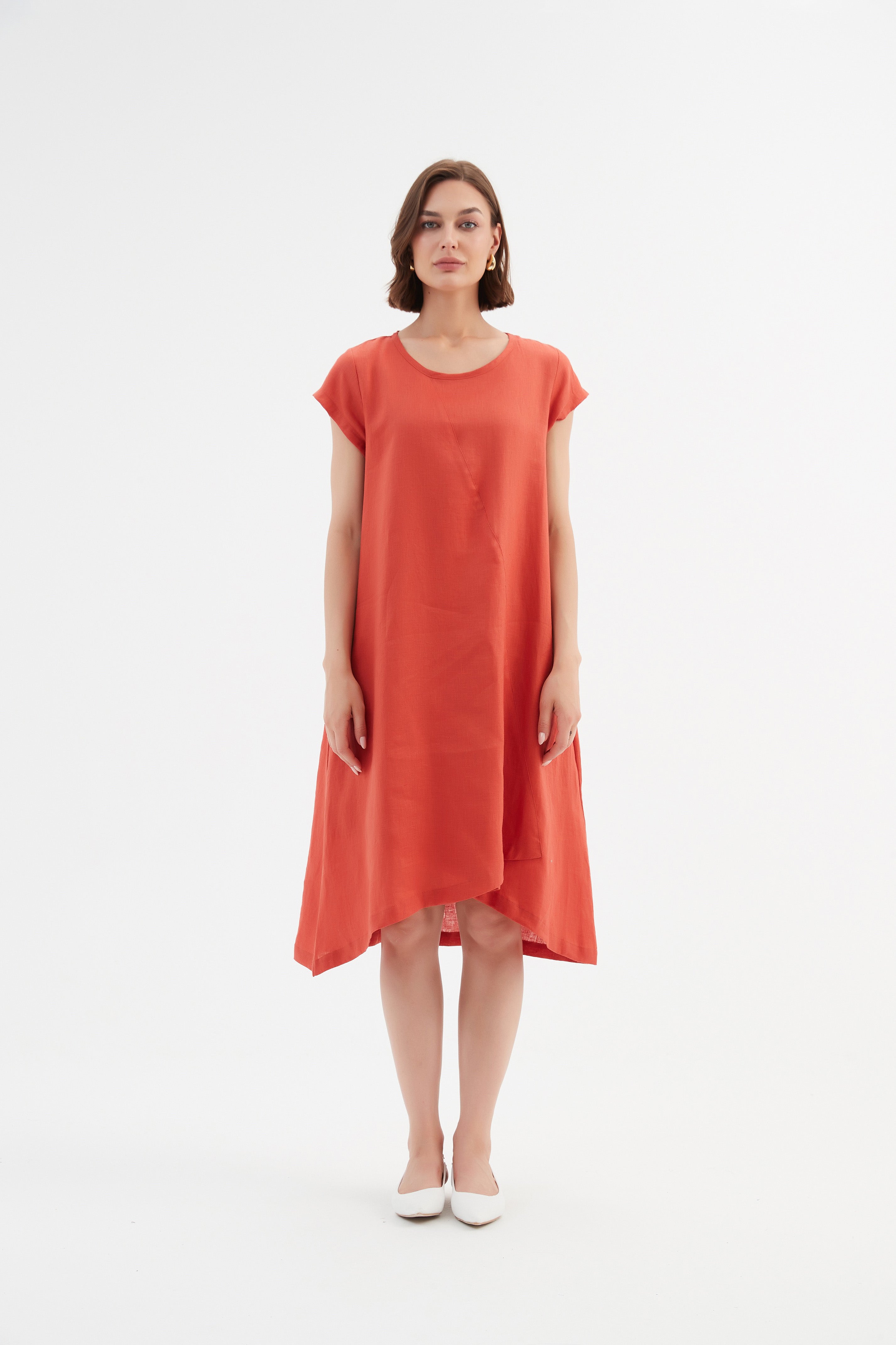 Tirelli Cross Front Detail Dress-Dress-White finn