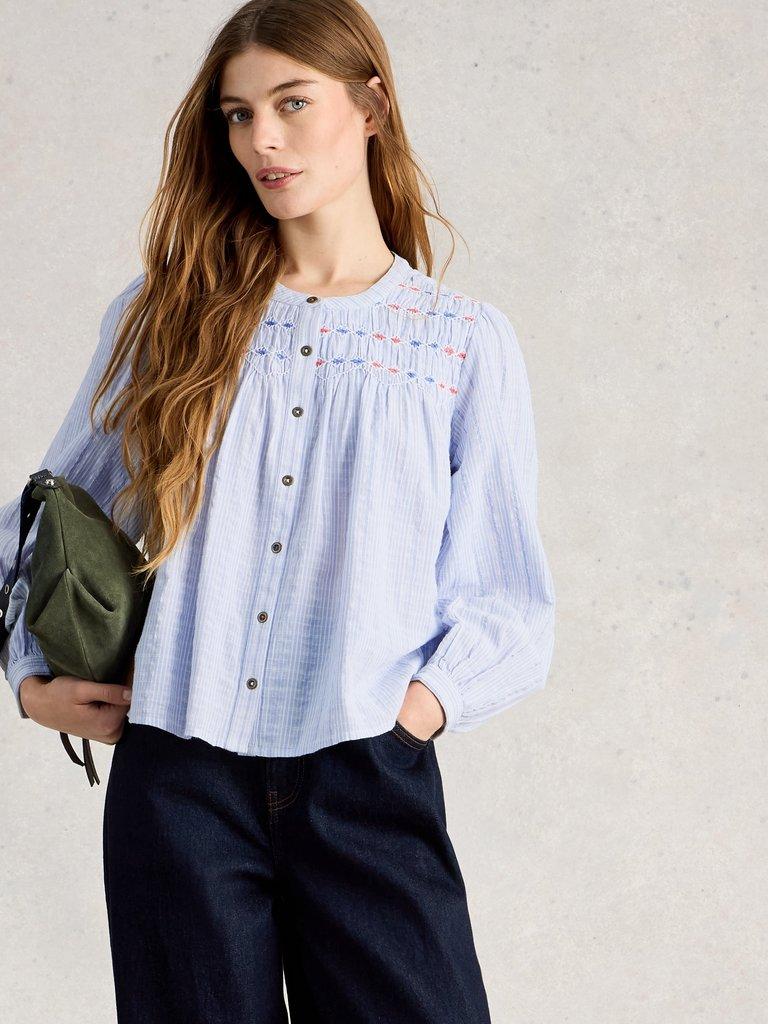 White Stuff Sammy Smock Top-White Stuff-White finn