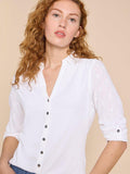 White Stuff Annie Mix Jersey Shirt-Shirt-White finn