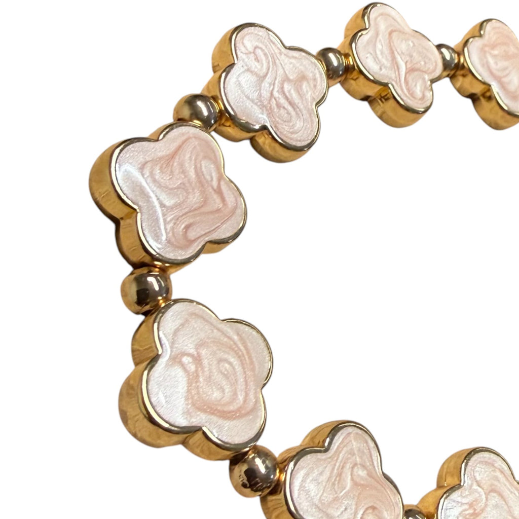Jess and lou Clover Pearlescent Bracelet BR248-Jess and Lou-White finn