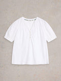 White Stuff Ellie Broderie Top-Shirts & Tops-White finn