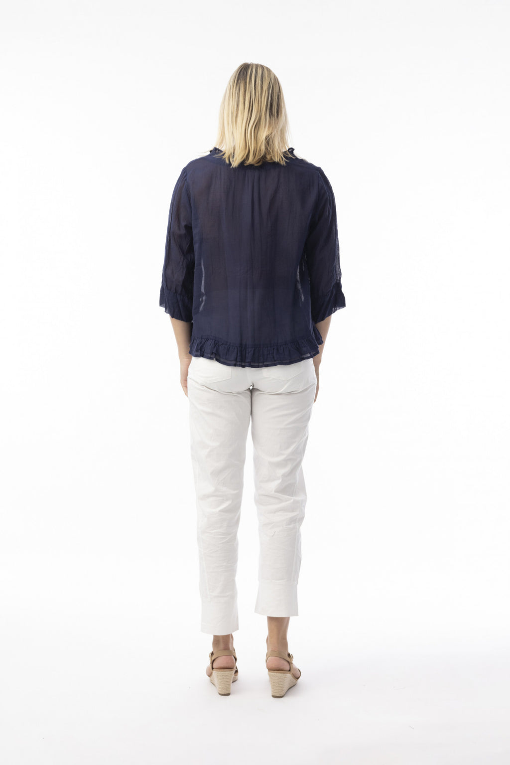 Orientique Cotton Gauze Essentials Top Buttonthrough-Orientique-White finn