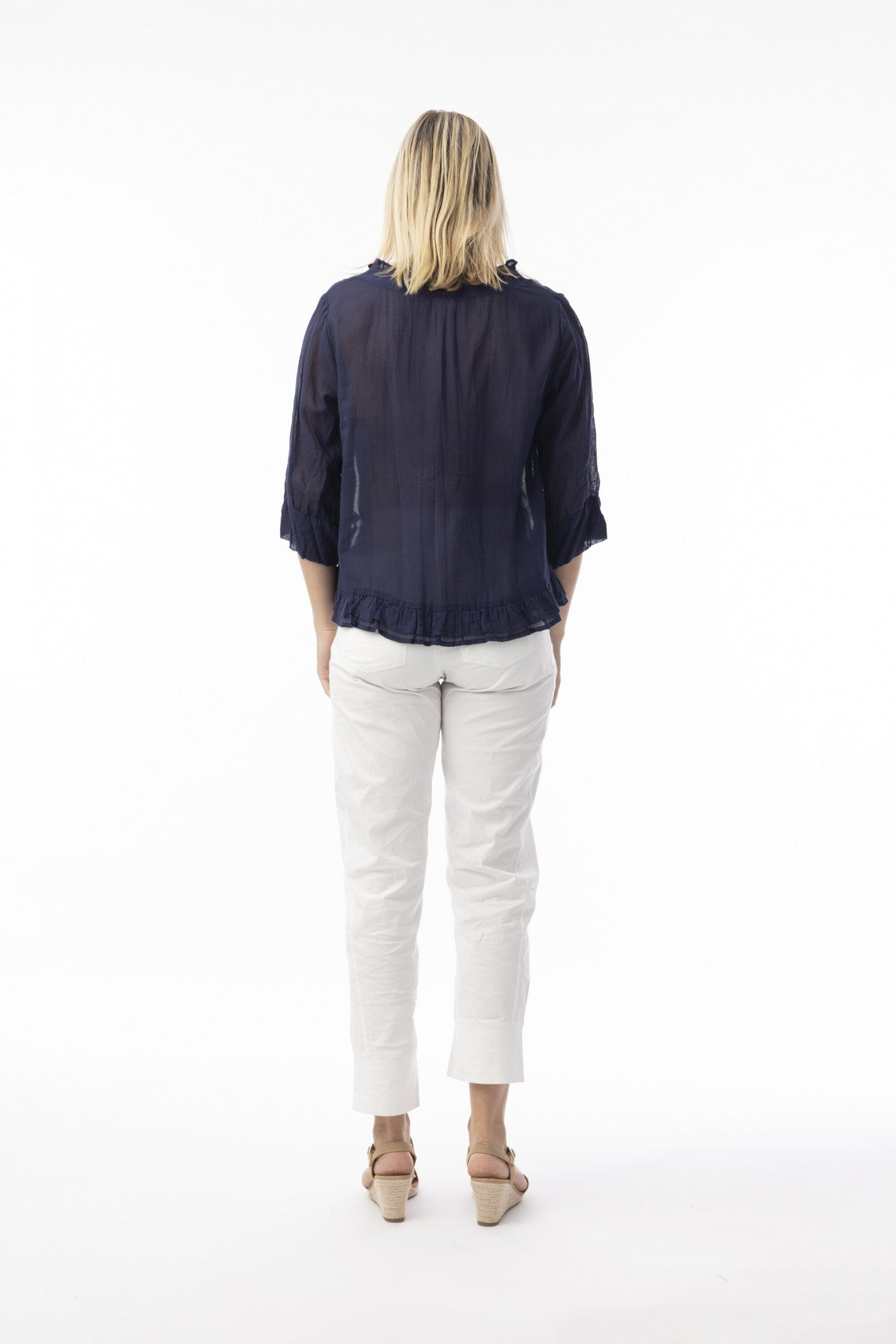 Orientique Cotton Gauze Essentials Top Buttonthrough-Orientique-White finn