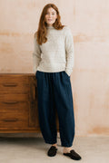 Lily and Me Ayla Relaxed Denim Barrel Leg Trousers Dark Wash