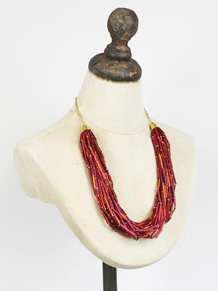 Suzie Blue Multi Strand Grass Bead Necklace DC1504