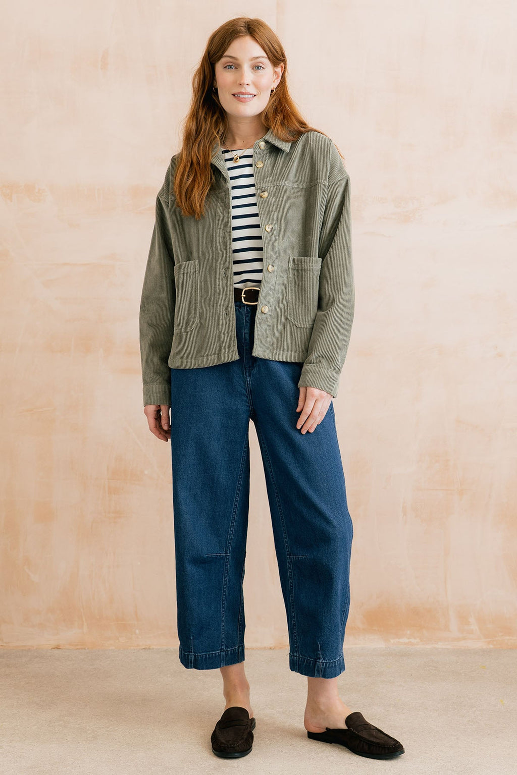 Lily and Me Georgia Barrel Leg Denim Jeans Blue