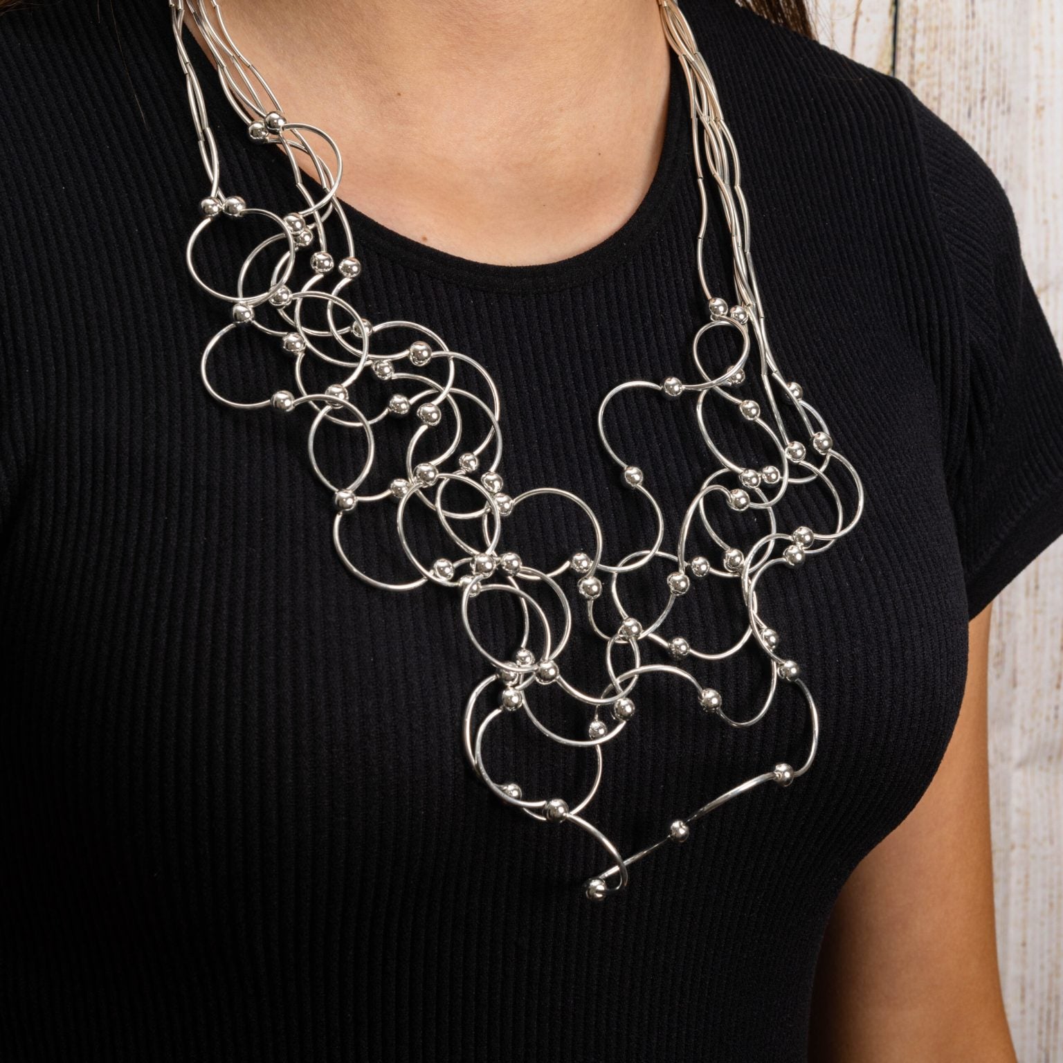 Jess and lou Statement Wire Necklace NK350-Jess and Lou-White finn