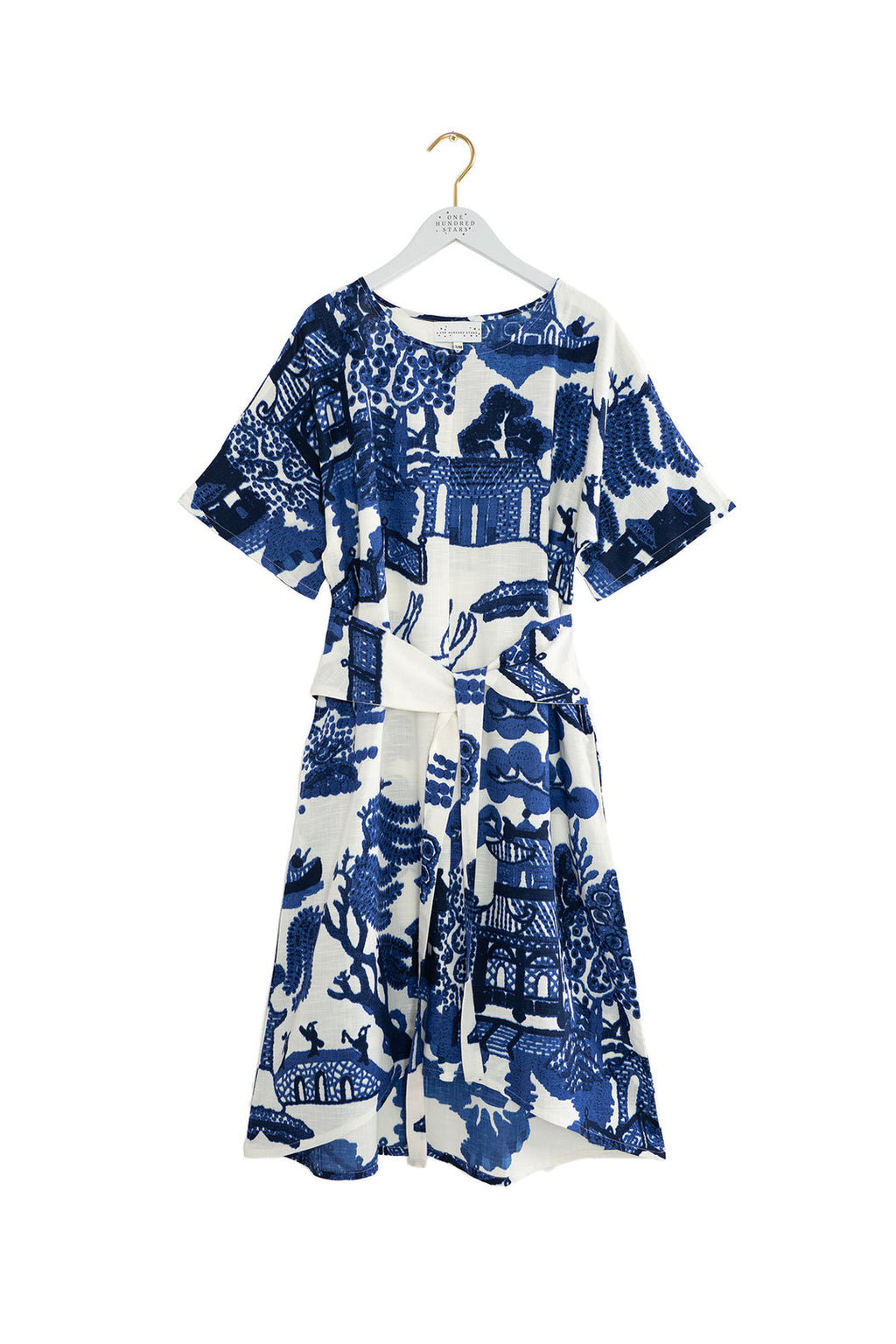 One Hundred Stars Giant Willow Blue Obi Dress