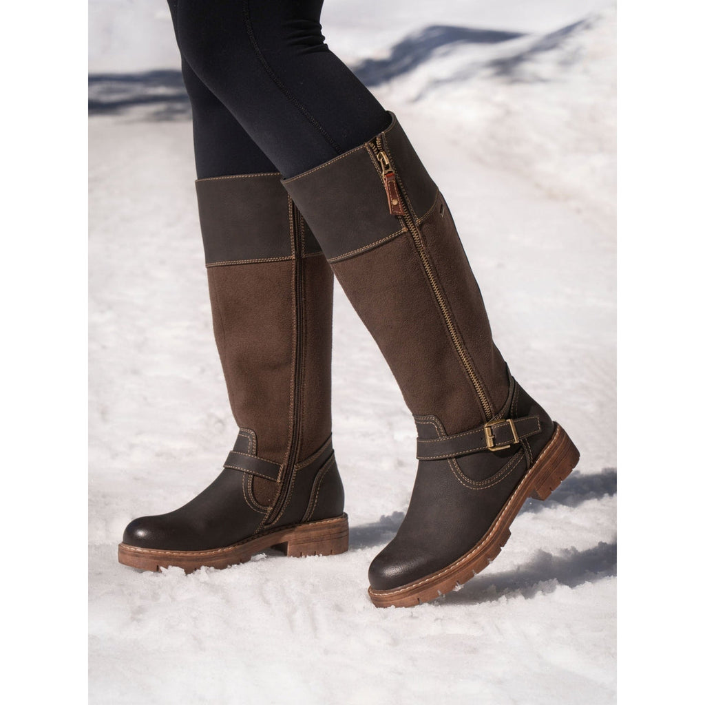 Lunar Joy Brown Waterproof Expanding Calf Long Boot