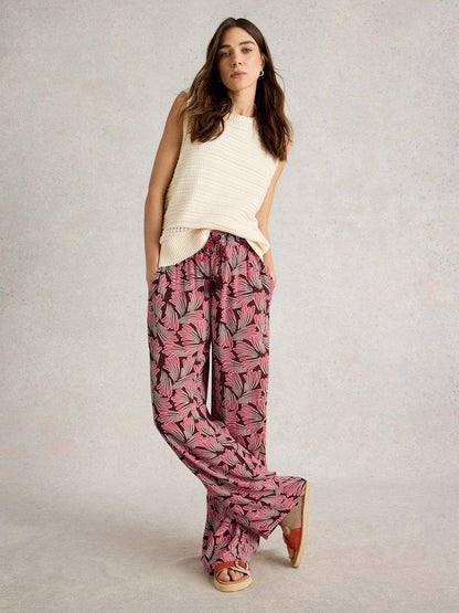 White Stuff Belle Wide Leg Crinkle Trouser