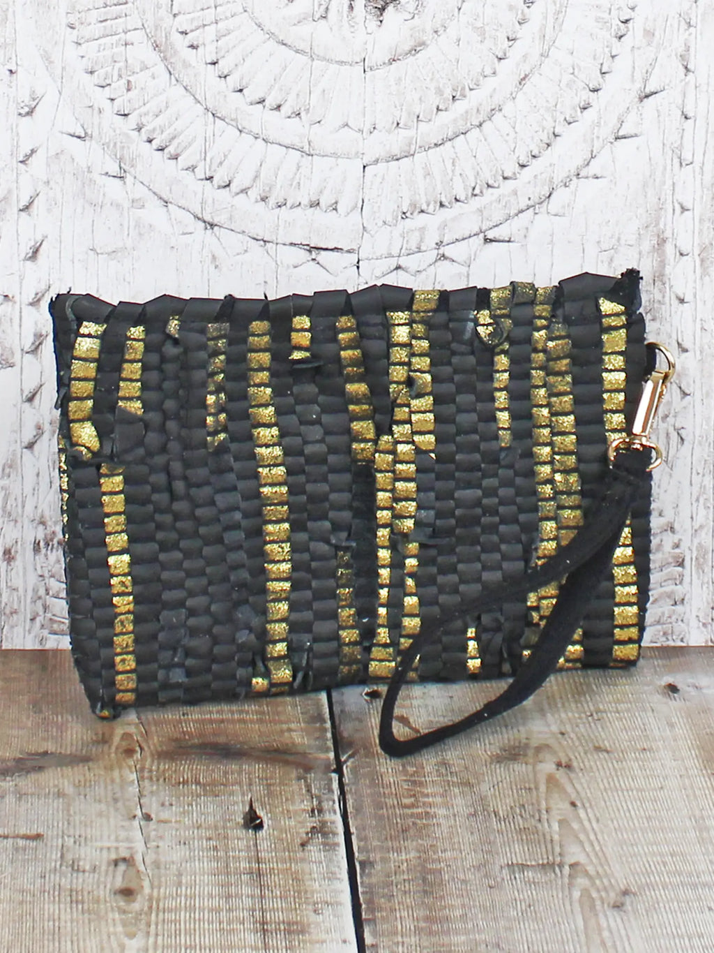 Upcycled Leather Clutch Bag CR1502-White finn