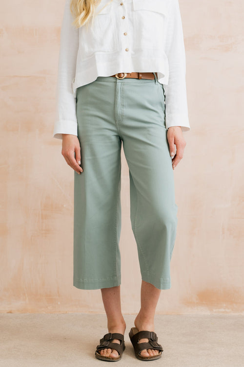 Lily and Me Isla Stretch Twill Crop Trousers-Trousers-8-Navy-