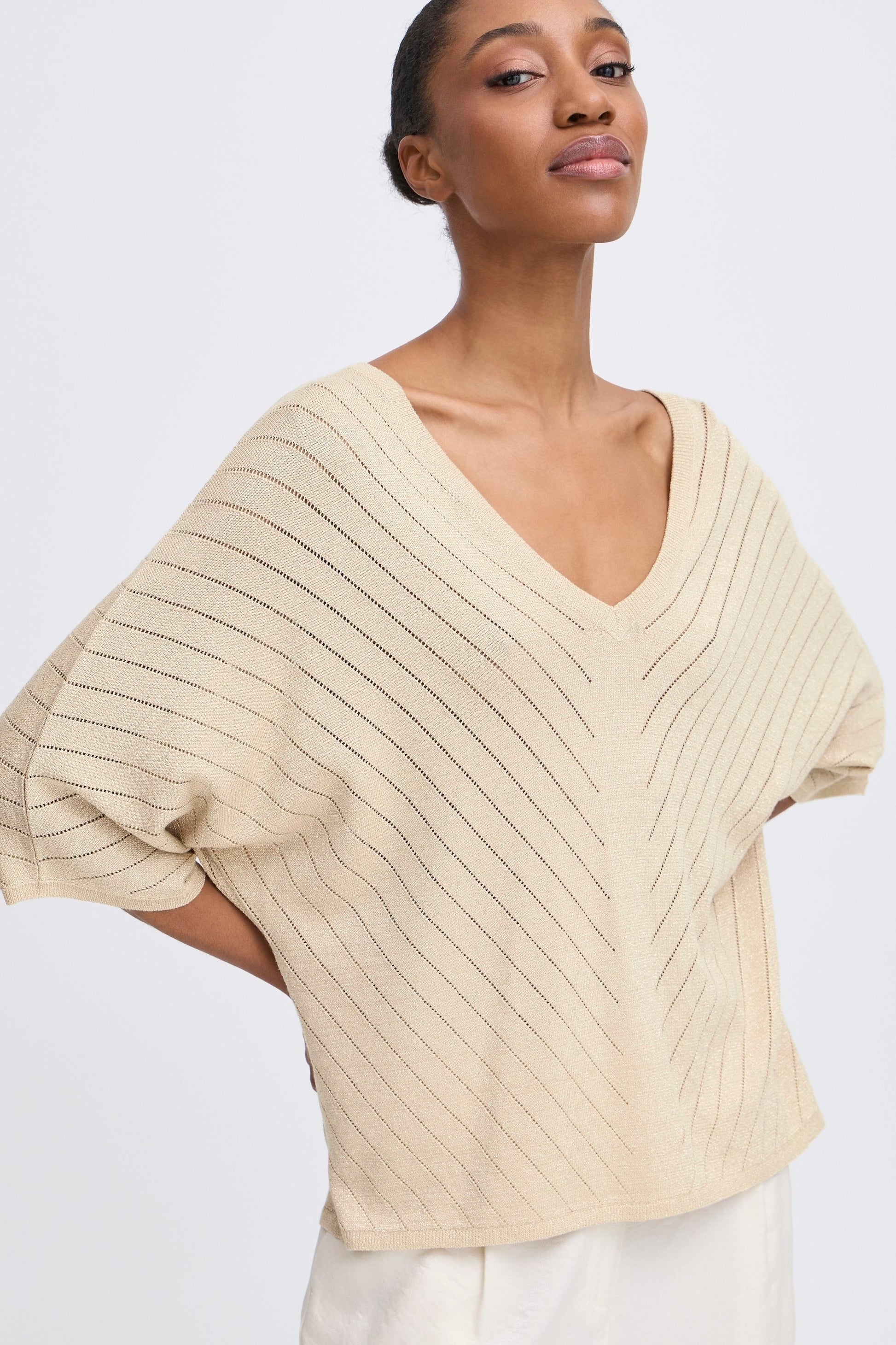 B young Bymobbe V-neck Jumper-White finn