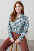 Lily and Me Patsy Shirt Feather Ditsy-White finn