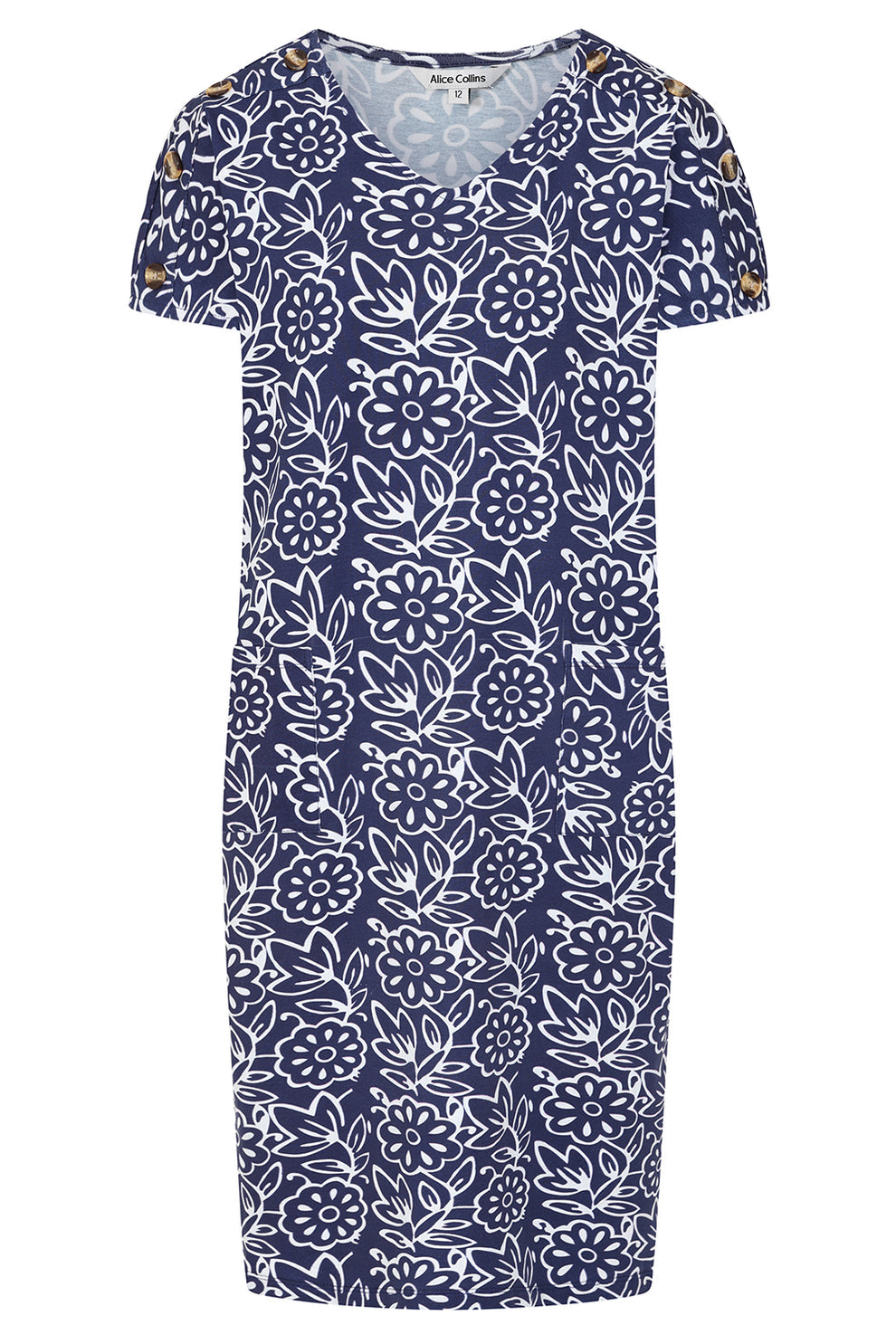 Button Shoulder Dahlia Dress-Dress-White finn