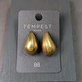 Tempest  Organic bulbous drop earrings with burnished plating gold