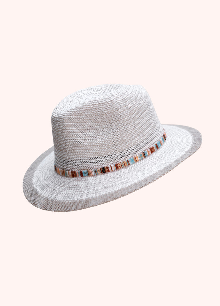 Powder Natalie Hat with Rope Band-Powder-White finn