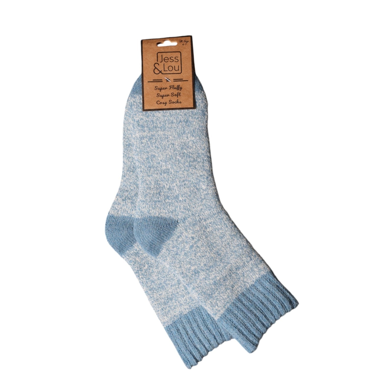 Jess and Lou Marl Cosy Socks-Socks-White finn