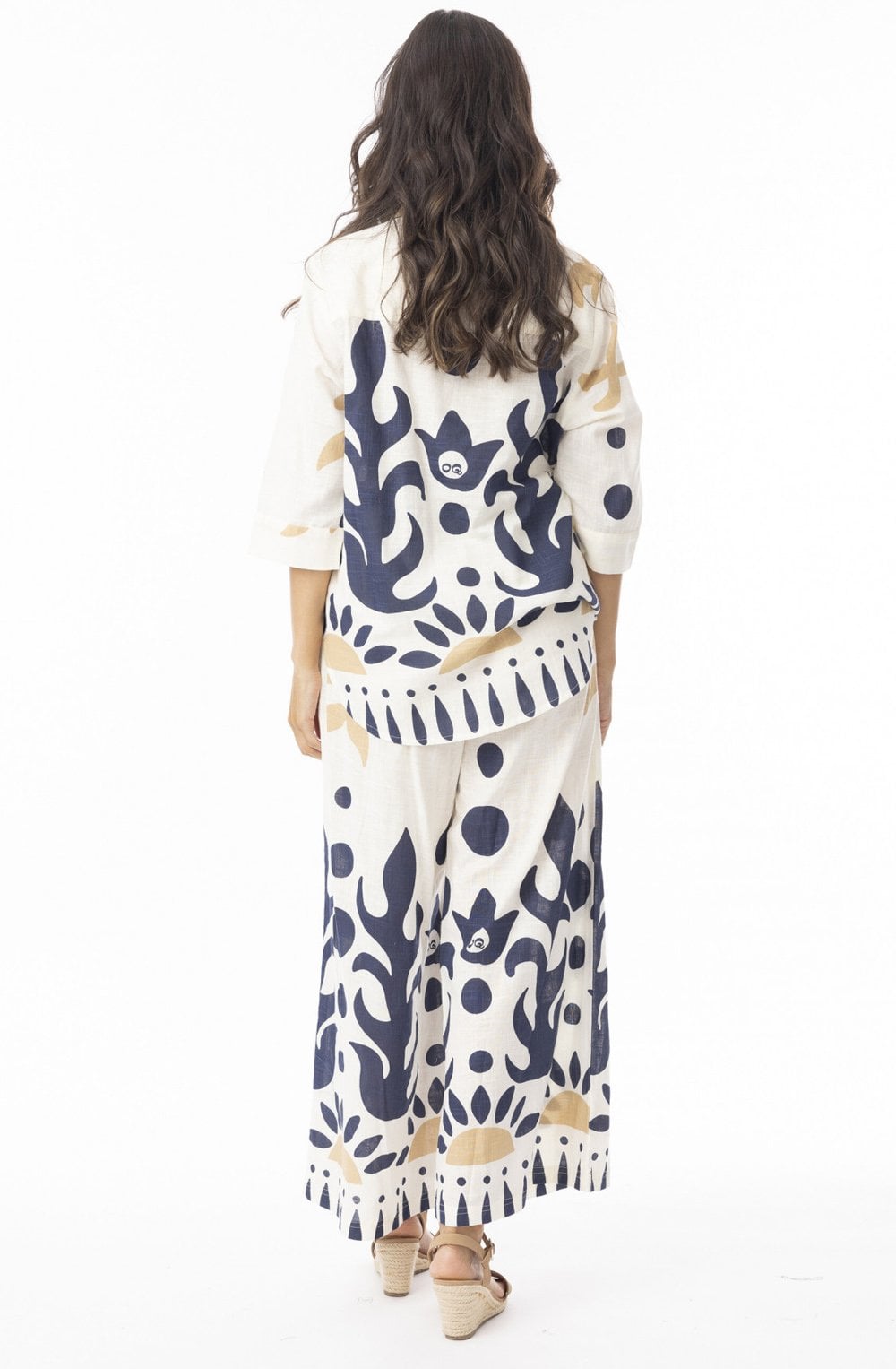 Orientique Nazcar Navy Print Shirt