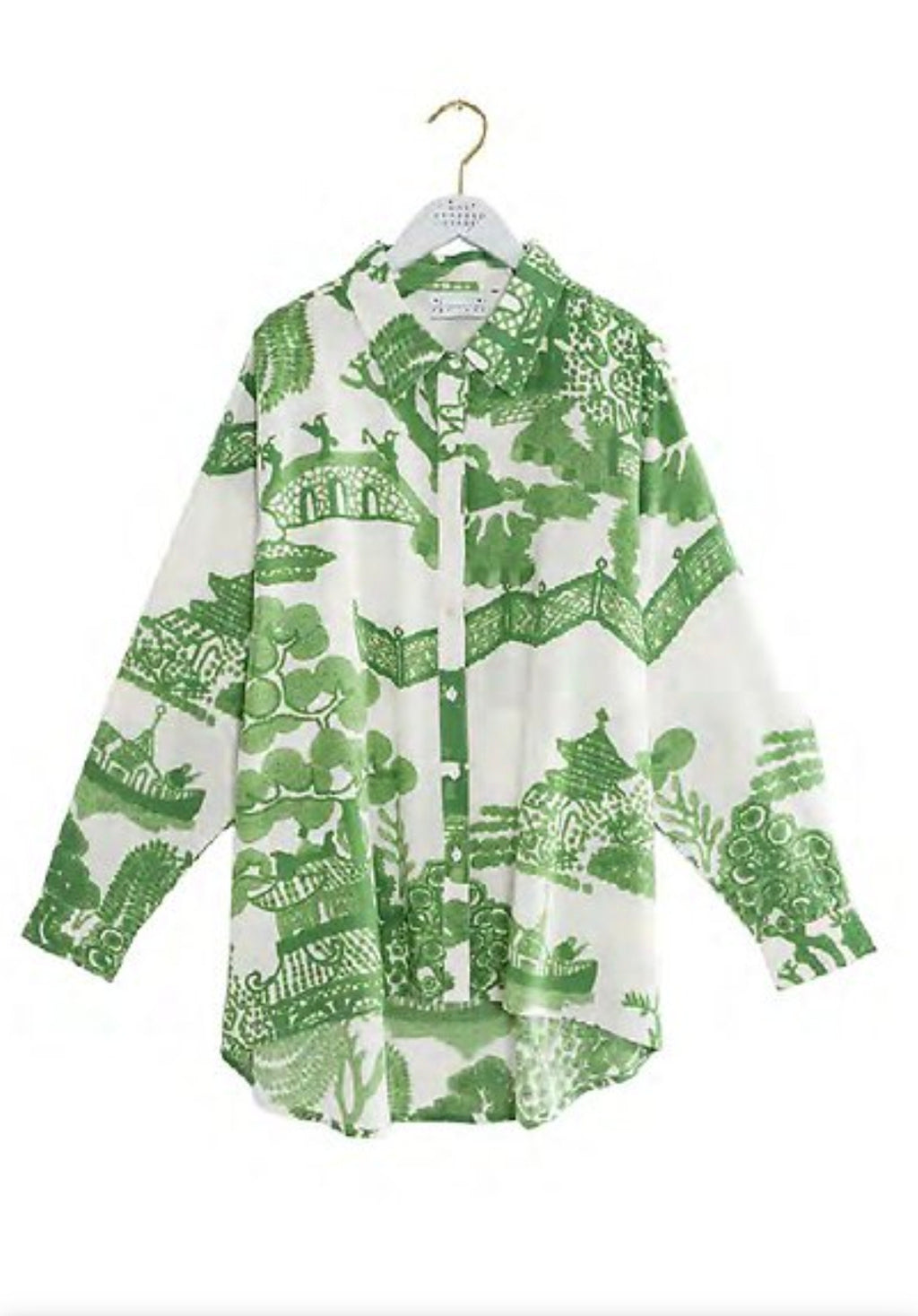 One Hundred Stars Giant Green Willow oversized Shirt-One Hundred Stars-White finn
