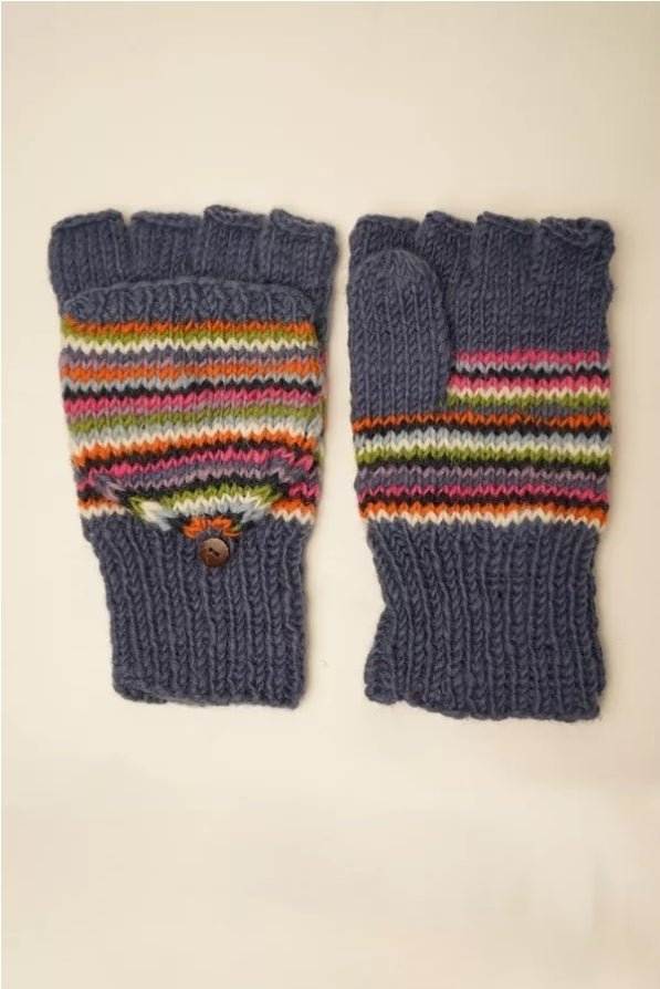 Pachamama Denver Stripe Glove/Mitts-Pachamama-White finn