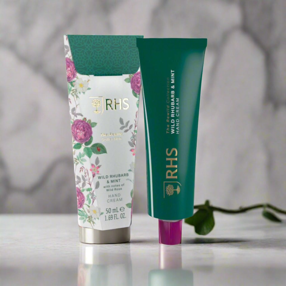 RHS Rewold Rhubarb and Mint Hand Cream 50ml-Body Care-White finn