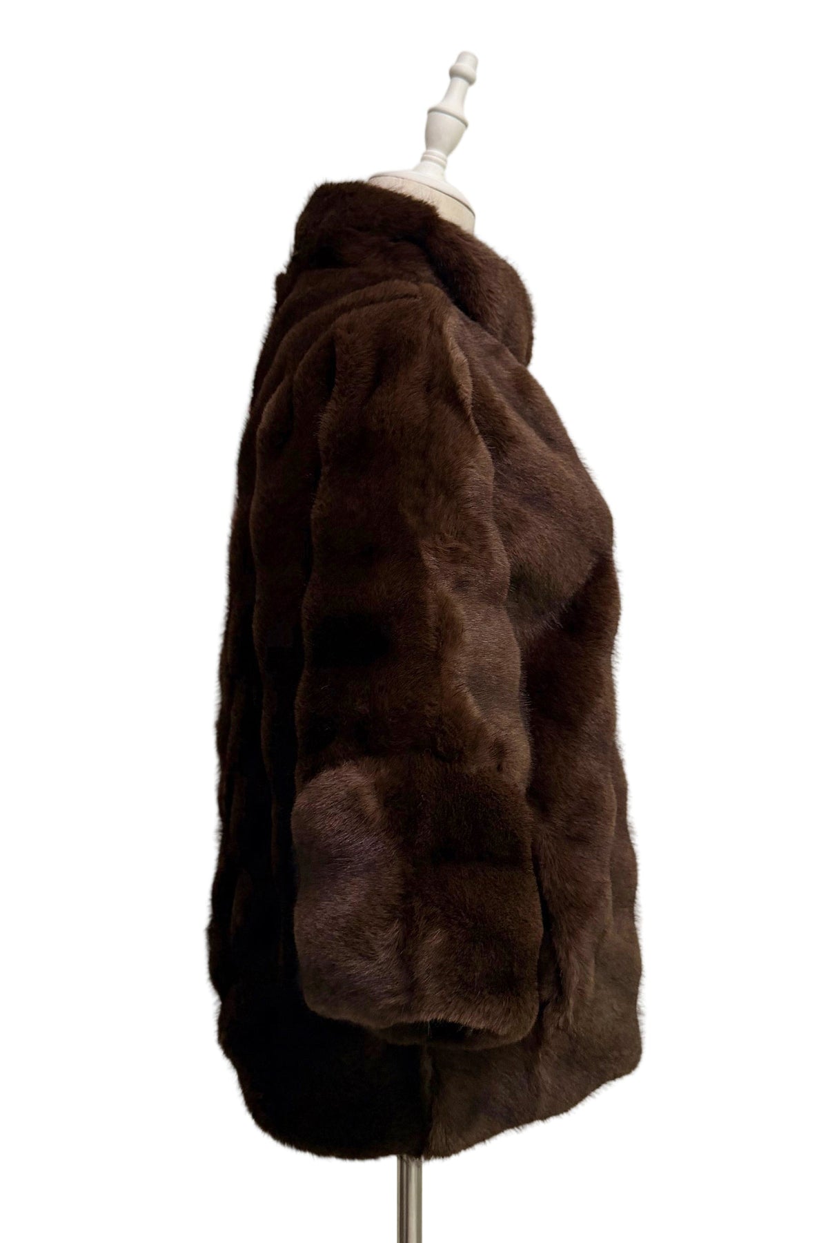 Faux Fur Chevron Cape Jacket