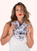 Powder Infinity Scarf - Watercolour Birds-Powder-White finn