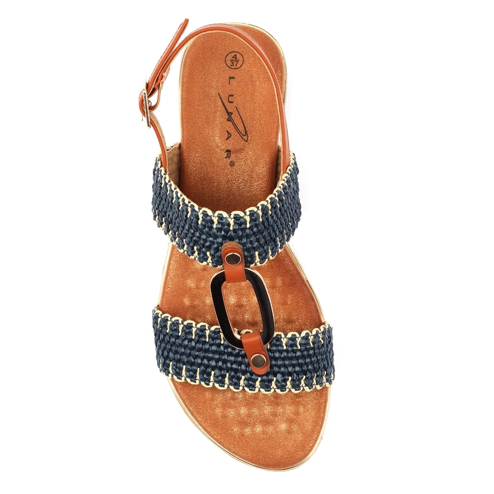 Lunar Jules Navy Sandal-Lunar-White finn