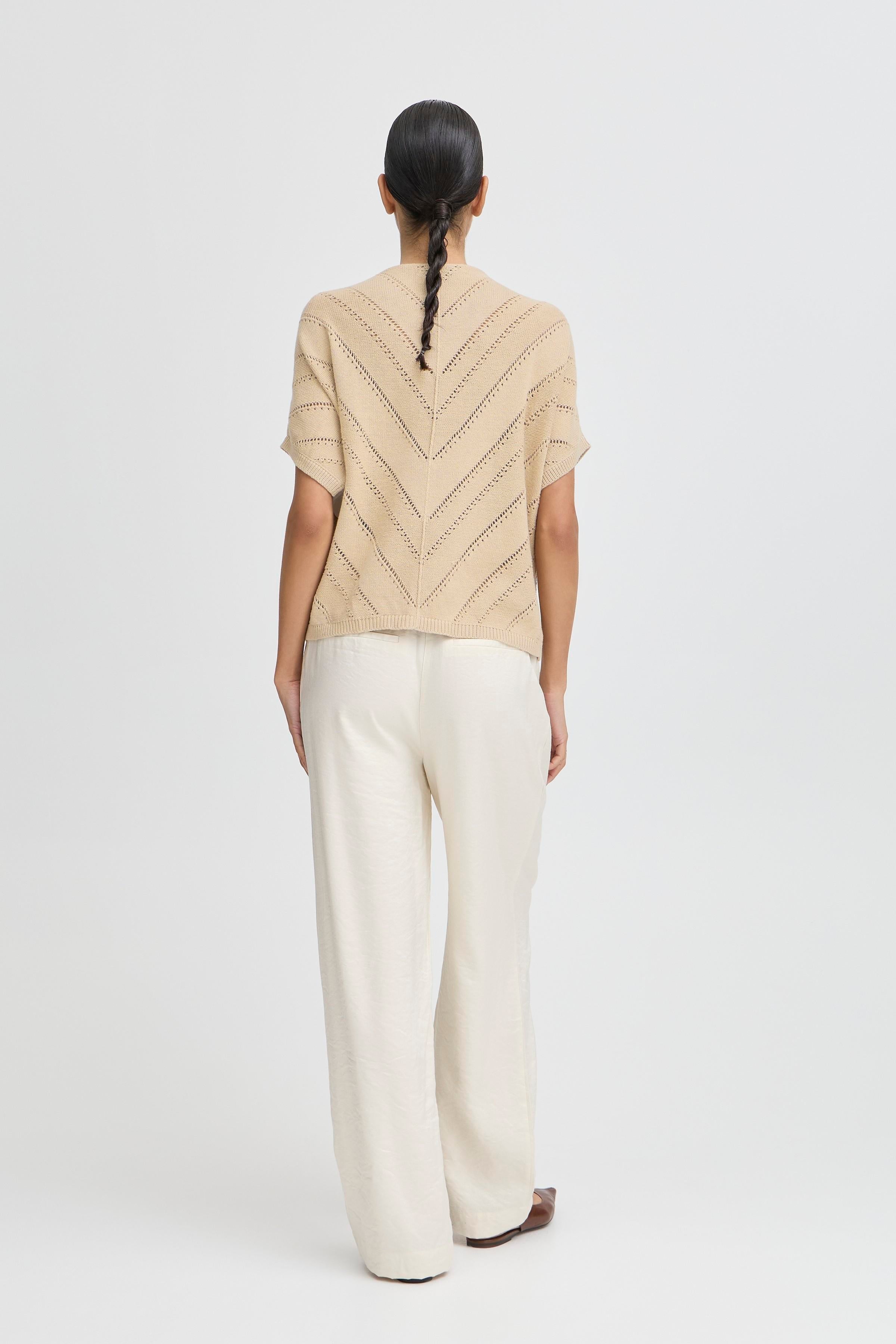 B young Bynajo V-Neck Jump-Knitwear-White finn