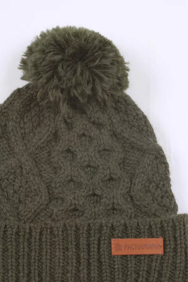 Pachamama Enniskerry Bobble Beanie (Merino) Forest