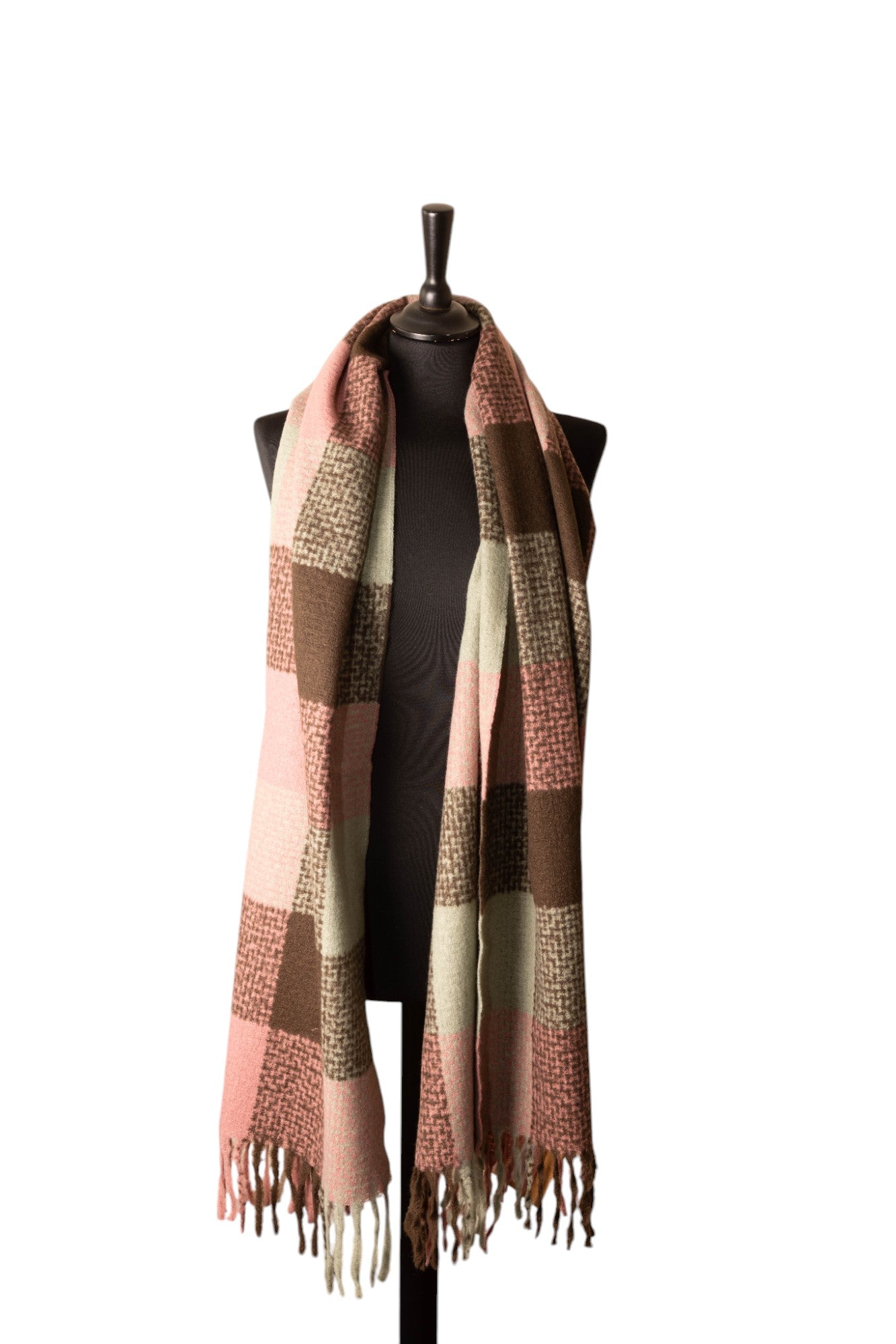 Jess and lou Checked Scarf-Jess and Lou-White finn