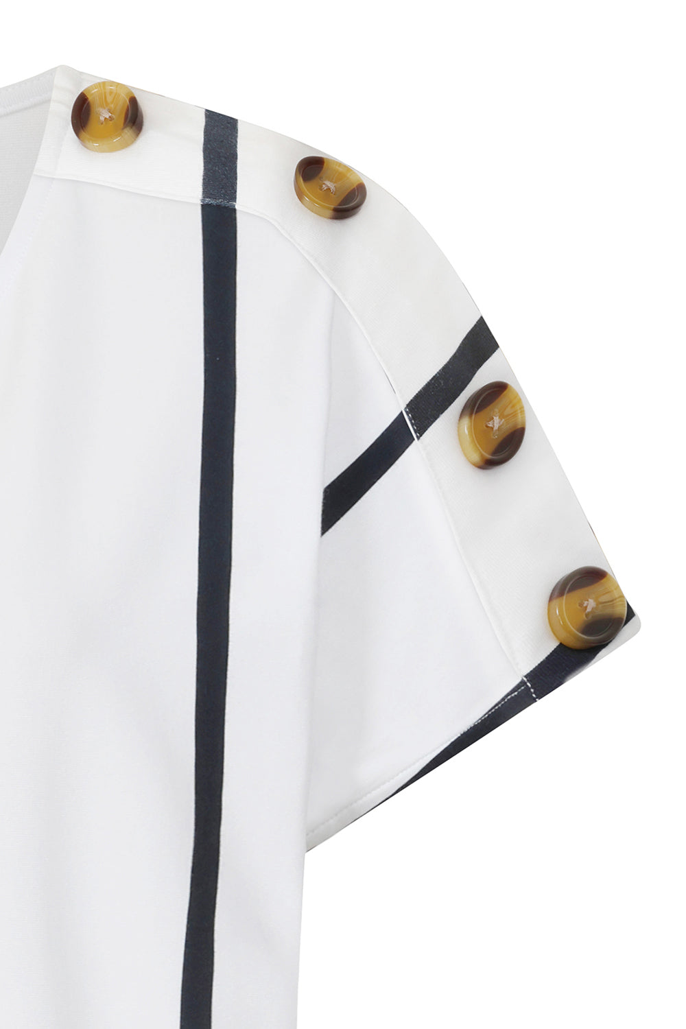 Alice Collins Button Shoulder Dress-Dress-8-Navy/White-