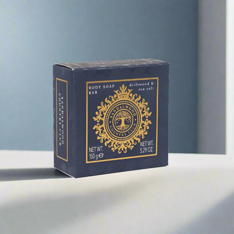 Sandalwood Country Club Driftwood and Sea Salt Soap Bar 150g-Somerset Toiletries-White finn