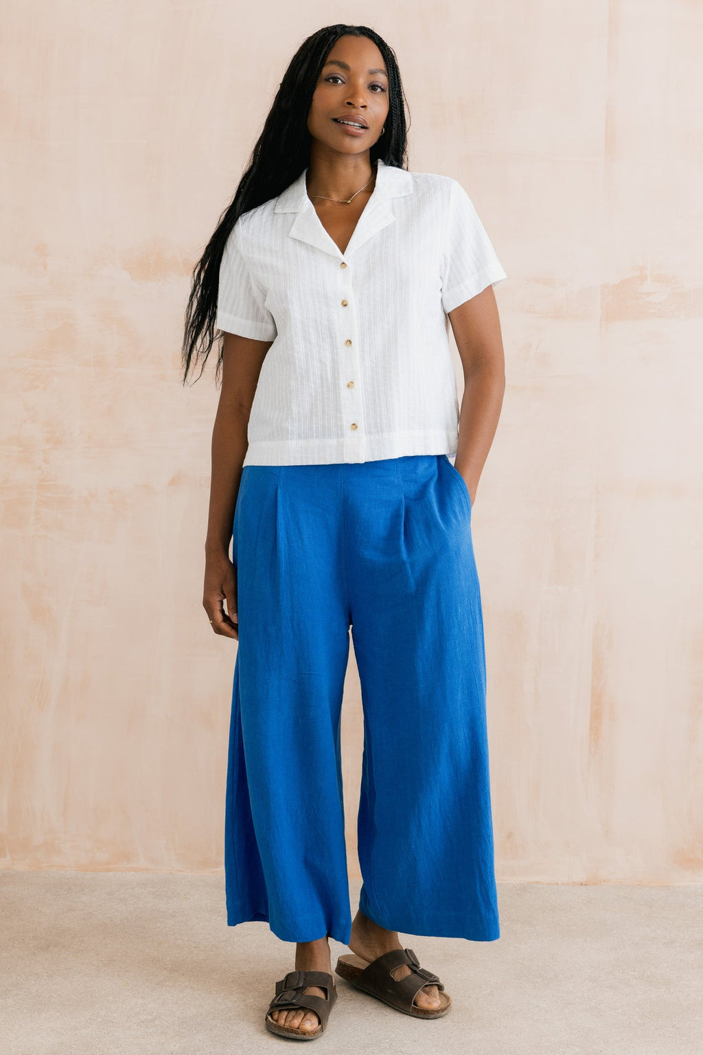 Lily and Me Pippa Embroidered Cotton Shirt White