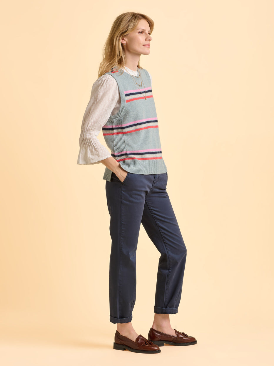 Brakeburn Seafoam Tank-Knitwear-White finn