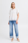 Fransa Frlana Blouse 1-Shirts & Tops-White finn