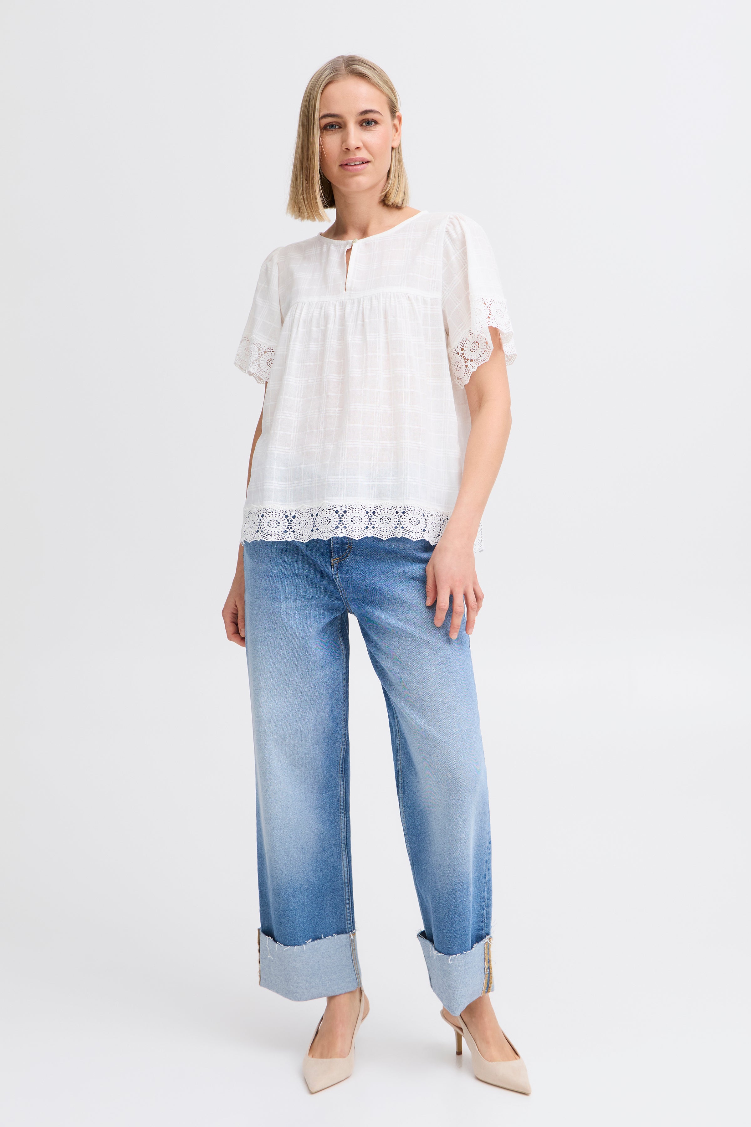 Fransa Frlana Blouse 1-Shirts & Tops-White finn