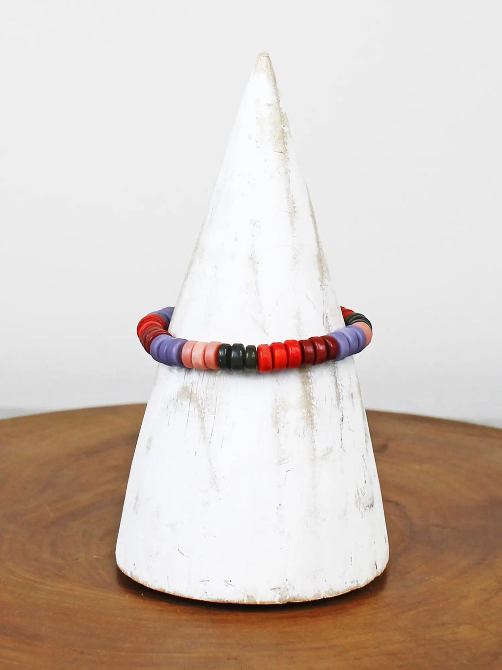 Suzie Blue MIXED COLOUR RECYCLED GLASS BEAD BRACELET BB6502-Suzie Blue-White finn