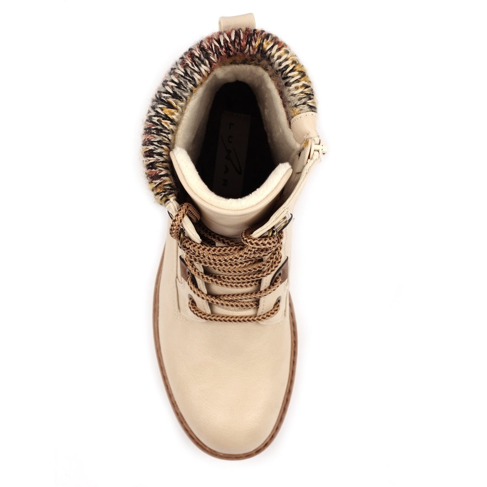 Lunar Annabelle Cream Ankle Boot-Footwear-White finn